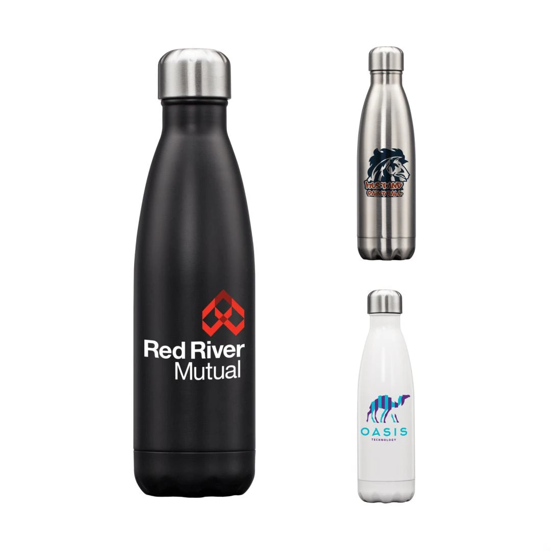 The Pin water bottle 16 oz. - D380 - $13.98 ( price includes a 1 color print ) minimum 50 bottles