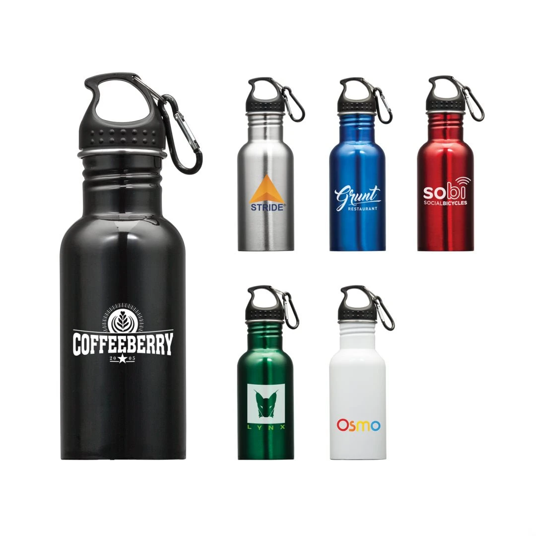 Wide Mouth bottle with carabiner - D550 - $8.00 (price includes 1 color print) minimum 100