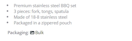 L046 - Sous chef BBQ set - 3pc $19.19 ( price includes a 1 color print) minimum 25