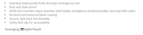 SFY122 - Swiss Force Safety Tool $22.45 ( Price includes a 1 color laser engraved logo) Minimum 25