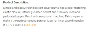 ST476 - Fabrizio - soft cover journal $10.35 ( price includes a debossed logo ) minimum 75