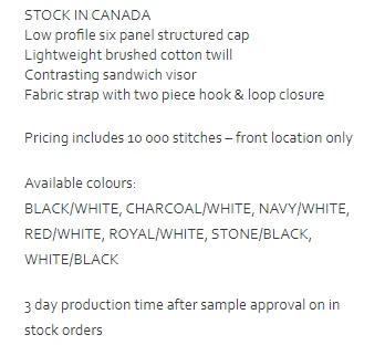 X200 - X series Cap America structured value sandwich cap $11.95 - promotional products - ( price includes embroidered logo ) minimum 48